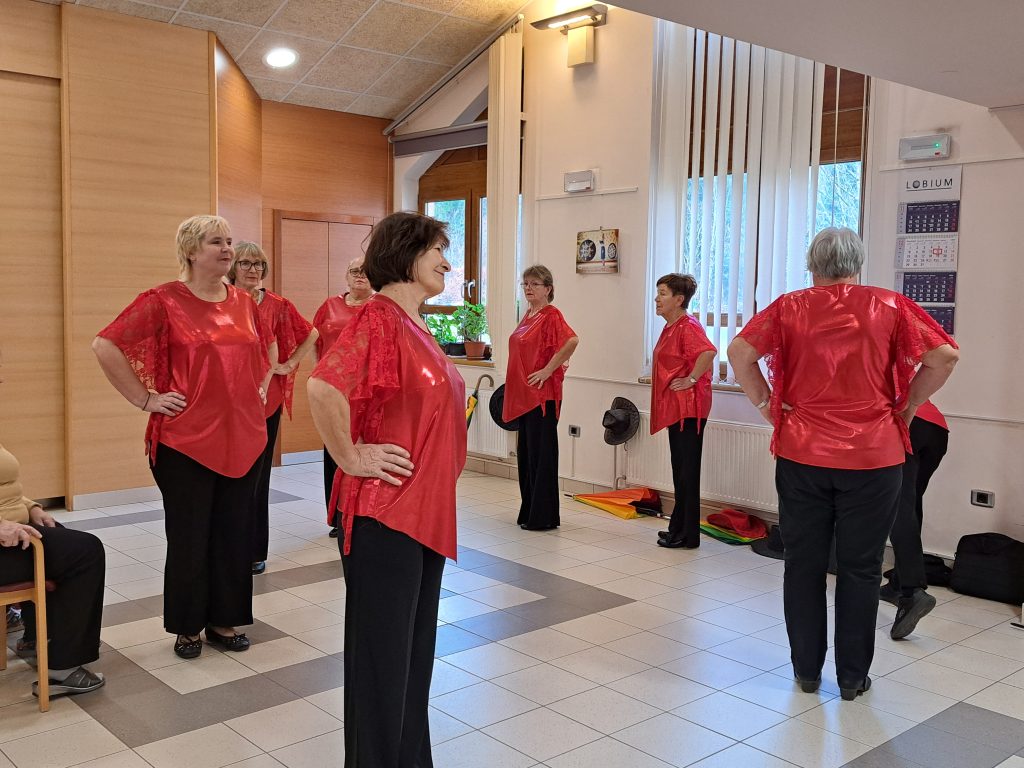 Na sliki so članice plesne skupine.